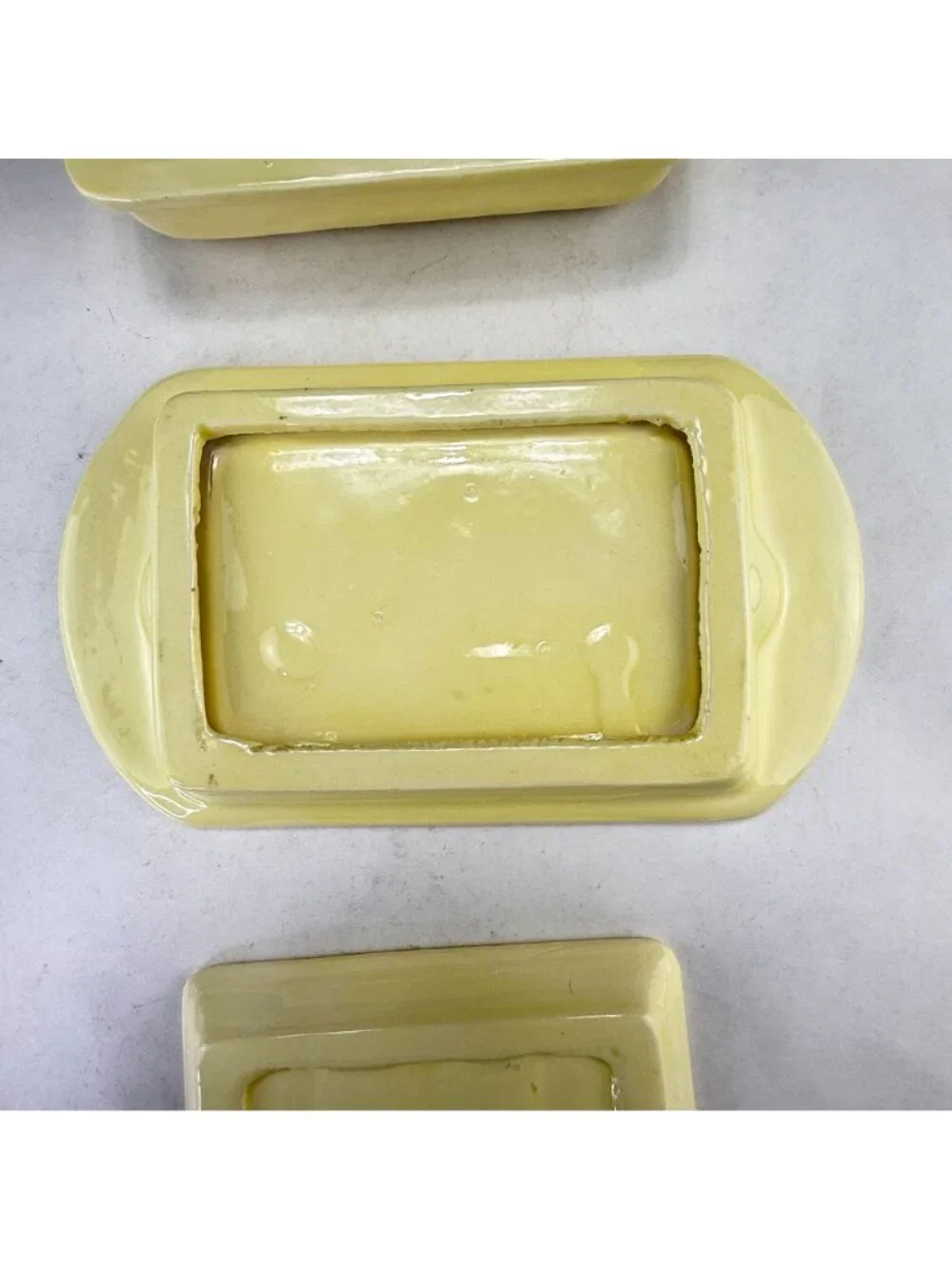 Vintage Hand Painted 3 Piece Soap Dish Yellow Roses